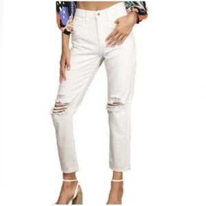 AFRM WOMEN'S WHITE DEX DISTRESSED JEANS SIZE 35 NWT
